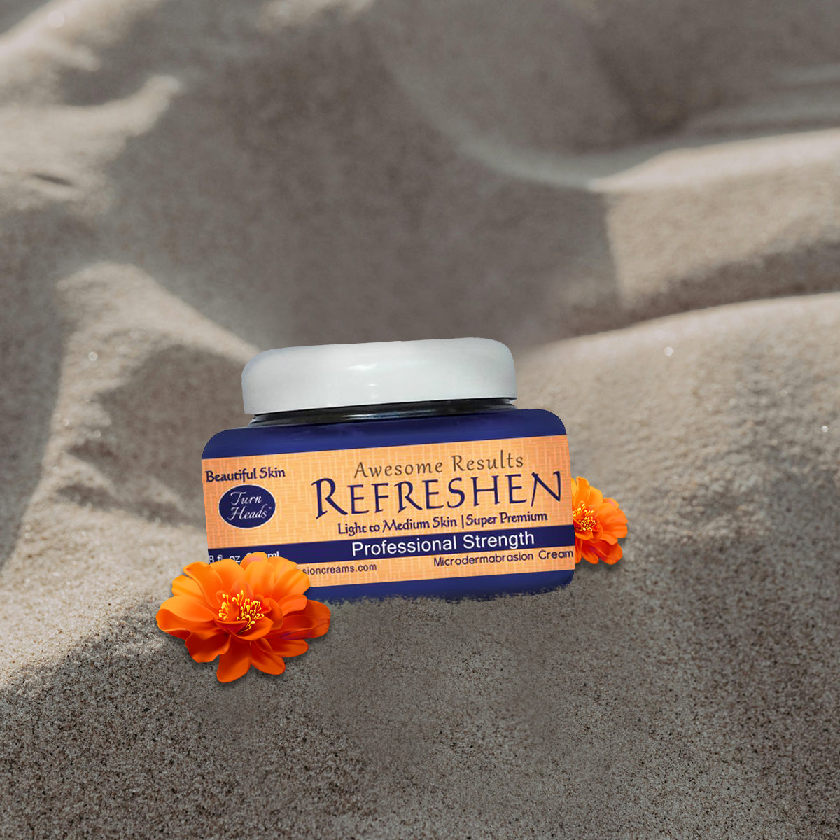 8 oz. - REFRESHEN Professional Strength Super Premium Microdermabrasion Cream - Orange Label - SKU867684000050