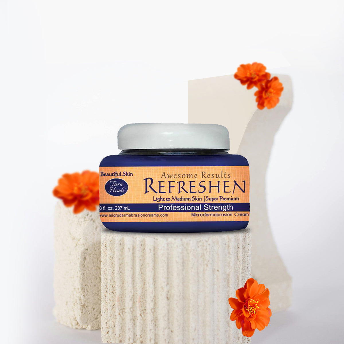 8 oz. - REFRESHEN Professional Strength Super Premium Microdermabrasion Cream - Orange Label - SKU867684000050