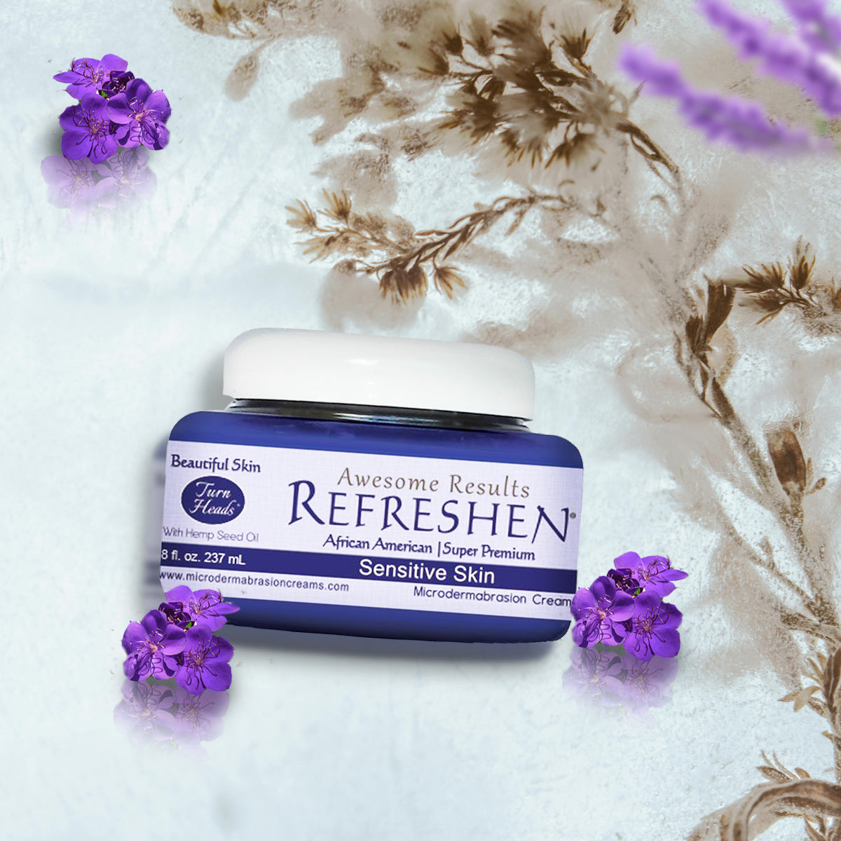 8 oz. - REFRESHEN Sensitive Skin Super Premium Microdermabrasion Cream - Plum Label - SKU867023000253